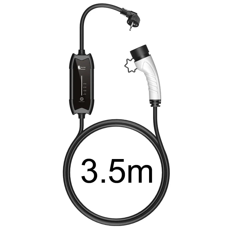 feyree EV Portable Charger Type2 / GB/T Plug 16A Single Phase 3.5KW Type1 3.5m Wallbox Charging Station for Electric Vehicle