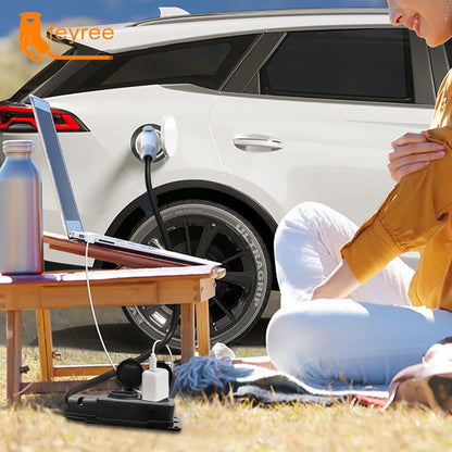 feyree Type1 16A Charger Cable with EU Socket Outdoor Power Station Electric Car Side Discharge Plug EV ( need car supports V2L)