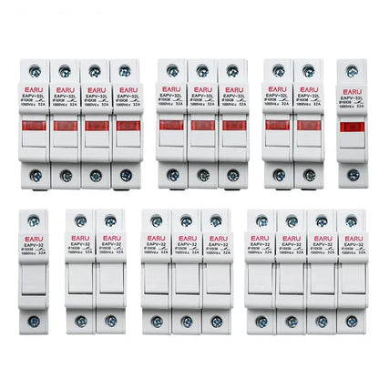 Din Rail Solar PV DC Fuse Holders with Indicator Light suitable for 10*38mm DC PV Fuse Link for Solar Photovoltaic System Pro by 54Grid - Renewable Energy Store