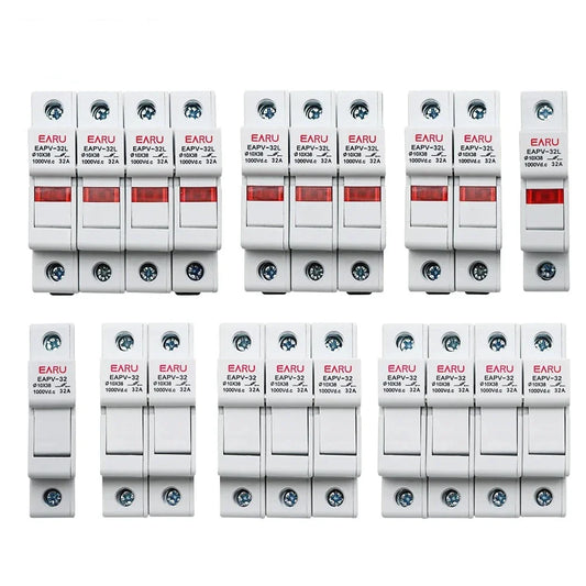 Din Rail Solar PV DC Fuse Holders with Indicator Light suitable for 10*38mm DC PV Fuse Link for Solar Photovoltaic System Pro by 54Grid - Renewable Energy Store