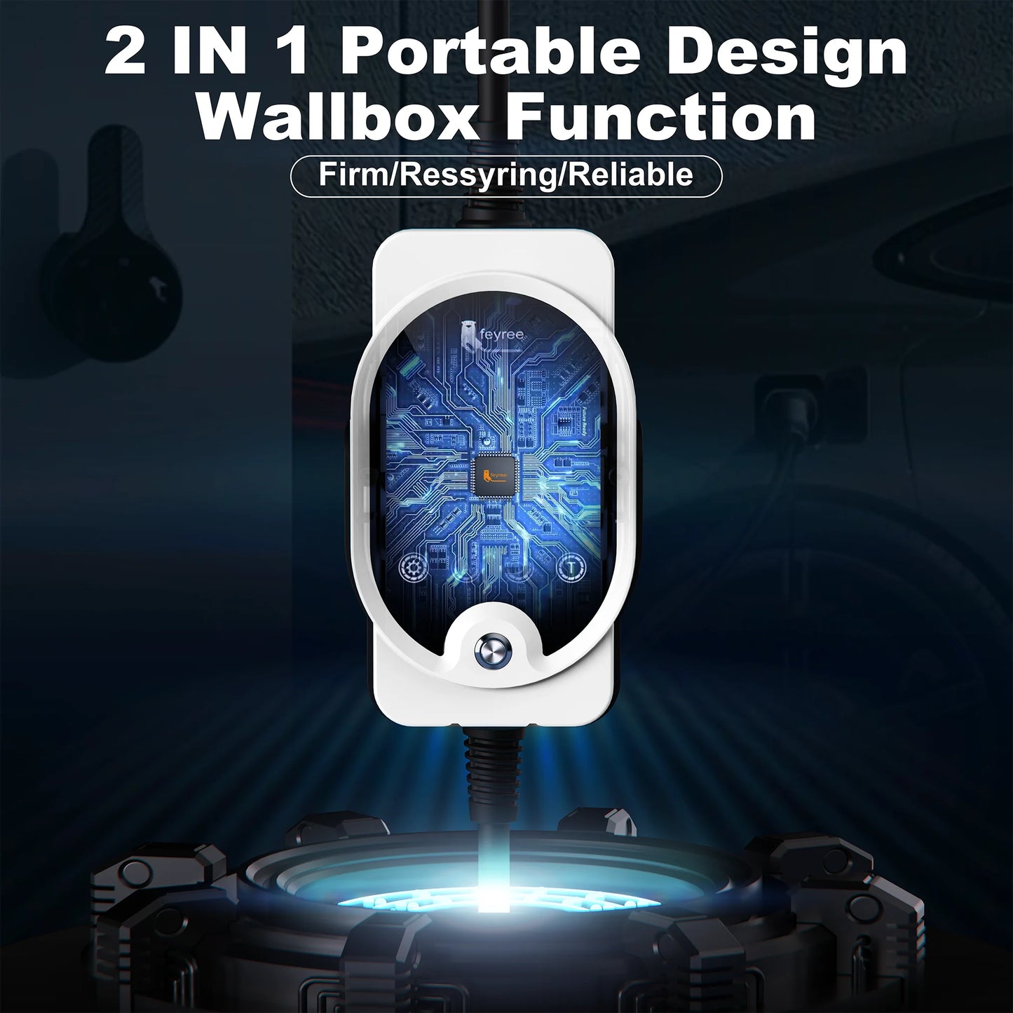 feyree EV Charger GB/T Socket 7KW 32A EVSE Wallbox APP Bluetooth Version Set Charging Time & Delay Time for Electric Vehicle Car