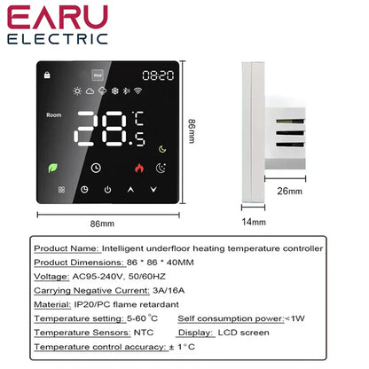 Tuya WiFi Smart Thermostat Electric Floor Heating TRV Water Gas Boiler Temperature Voice Remote Controller for Google Home Alexa by 54Grid - Renewable Energy Store