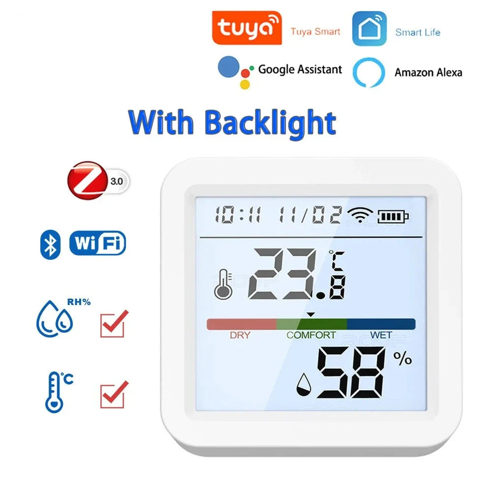 Tuya New WiFi Temperature Humidity Sensor Smart Life Backlight Hygrometer Thermometer Sensor Support Alexa Google Home Assistant by 54Grid - Renewable Energy Store