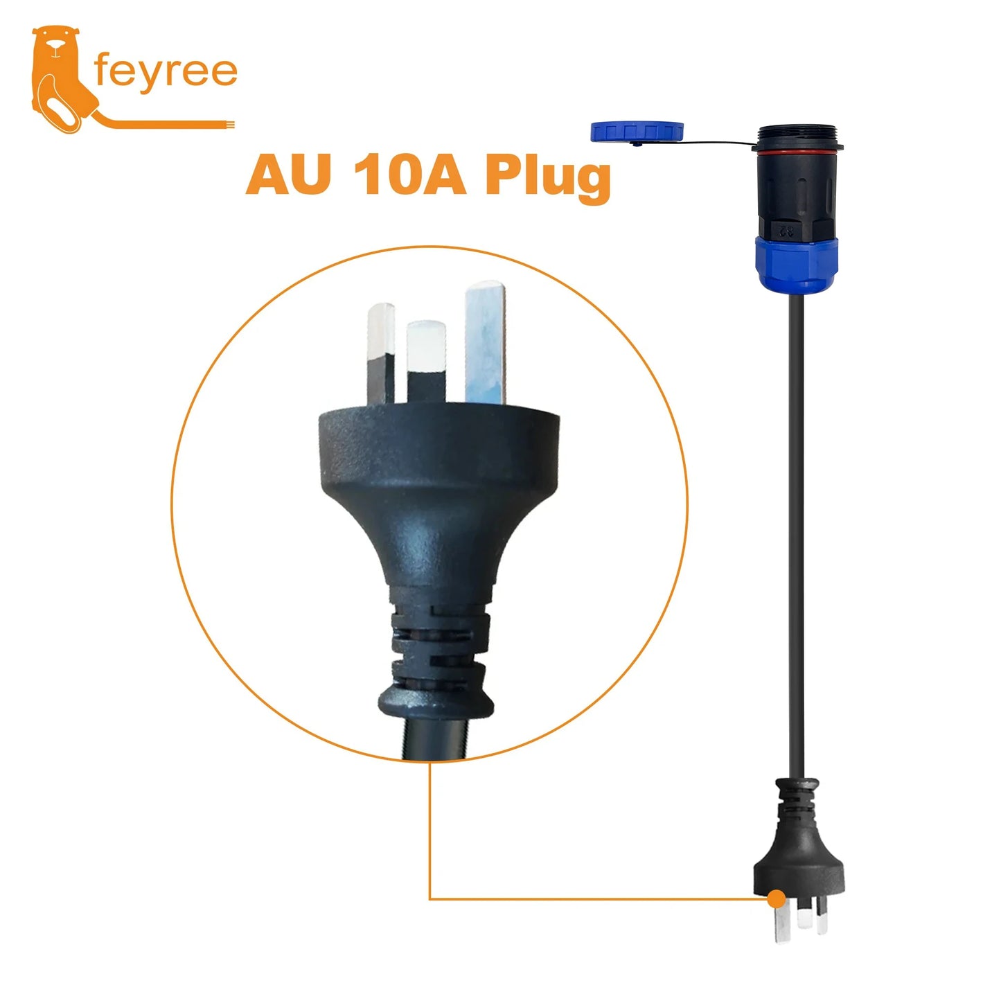 Feyree 7kW Portable EV Charger Replaceable Power Side Plugs Compatible with Multi-Country Charging Standard for Universal Use