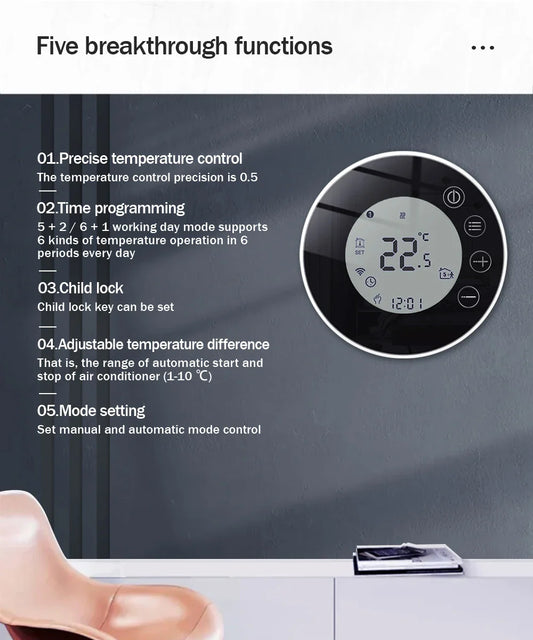 X7 TUYA APP WiFi Smart Thermostat Temperature Controller Floor Heating TRV Water Gas Boiler Remote Control for Alexa Google Home by 54Grid - Renewable Energy Store