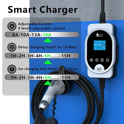 feyree GB/T Socket 11KW 16A 3Phase EV Charger EVSE Wallbox Smart APP Control EV Charging Station CEE Plug for Electric Vehicle by 54Grid - Renewable Energy Store