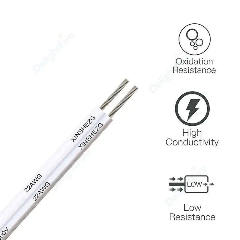 2Pin 5V 12V Electrical Wire 26 24 22 20 18 AWG Extension Cable by 54Grid - Renewable Energy Store