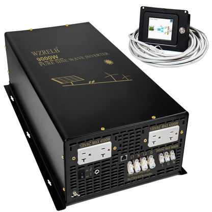 Split-phase Pure Sine Wave Solar Inverter Power 9000W Battery 24V/36V/48V/96V DC to 110/220V,120/240V AC Converter Wired Control by 54Grid - Renewable Energy Store