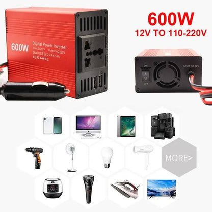 Power Converter Modified Sine Wave Universal Socket  12V /  220V / 600W - 54Grid - Renewable Energy Store
