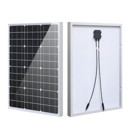 Wuzeck 50 Watt Solar Panel Rigid Glass Solar Module 50w 18v Cell Battery Charger Fast Home Outdoor Car Boat Camping 12v 24v 36v by 54Grid - Renewable Energy Store