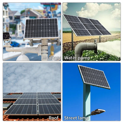 Wuzeck 50 Watt Solar Panel Rigid Glass Solar Module 50w 18v Cell Battery Charger Fast Home Outdoor Car Boat Camping 12v 24v 36v by 54Grid - Renewable Energy Store