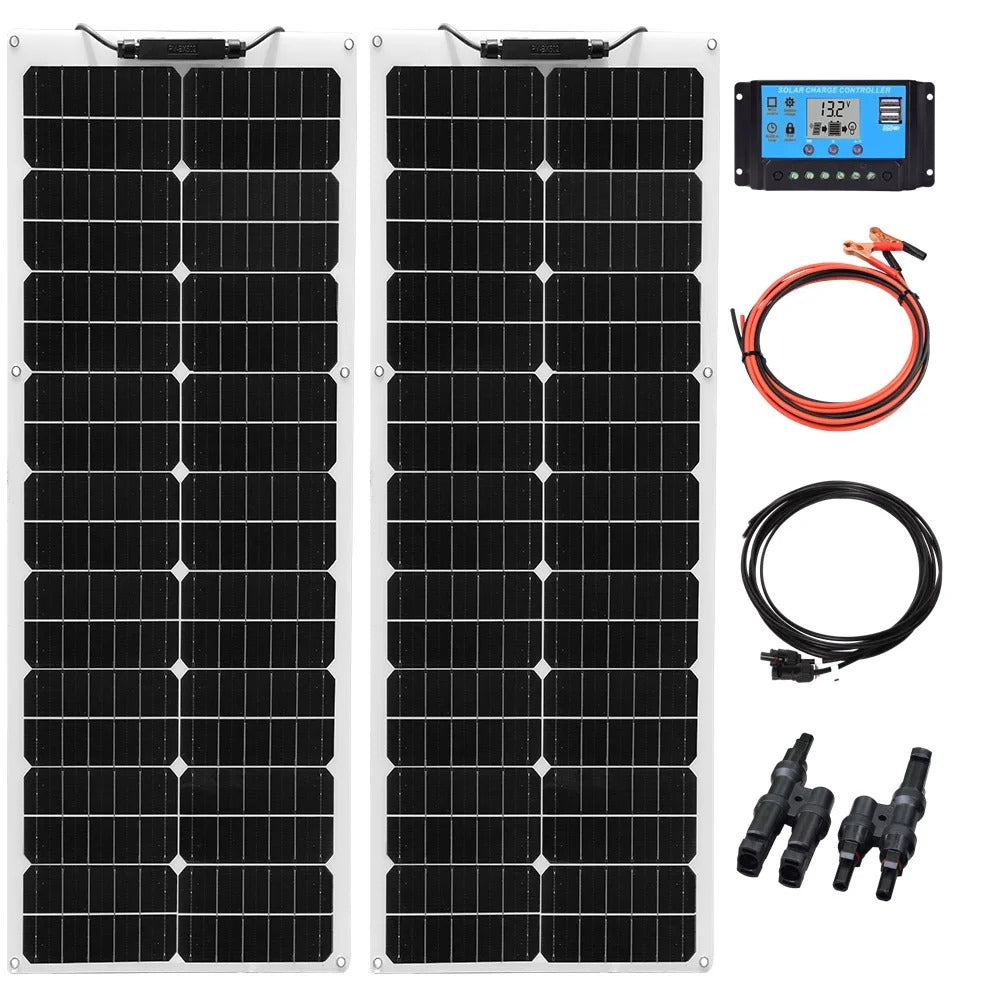 Wuzeck 50w Flexible Solar Panel Kit 12v 100w Pv Solar Module Kit 24v Solar Cell Home Outdoor Car Boat Battery Camping Solarpanel by 54Grid - Renewable Energy Store