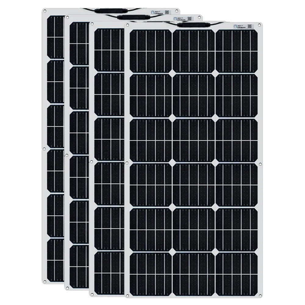 Wuzeck Flexible Solar Panel 12v/24v Starter Kit, 1-5pcs 100w Monocrystalline Solar Panel,off Grid Power For Rvs Boat Caravan by 54Grid - Renewable Energy Store