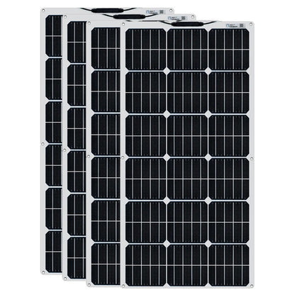Wuzeck Flexible Solar Panel 12v/24v Starter Kit, 1-5pcs 100w Monocrystalline Solar Panel,off Grid Power For Rvs Boat Caravan by 54Grid - Renewable Energy Store
