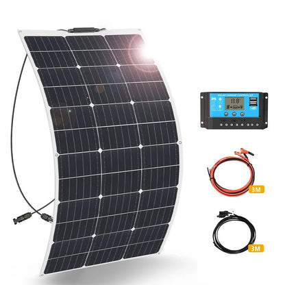 Wuzeck Flexible Solar Panel 12v/24v Starter Kit, 1-5pcs 100w Monocrystalline Solar Panel,off Grid Power For Rvs Boat Caravan by 54Grid - Renewable Energy Store