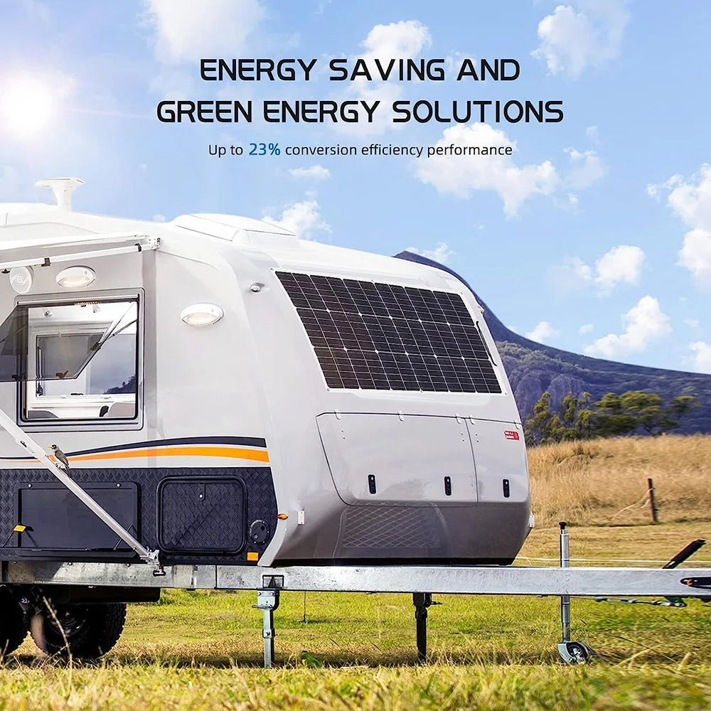 Wuzeck Flexible Solar Panel 12v/24v Starter Kit, 1-5pcs 100w Monocrystalline Solar Panel,off Grid Power For Rvs Boat Caravan by 54Grid - Renewable Energy Store