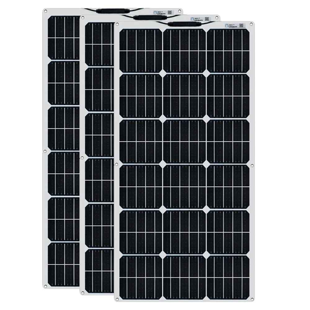 Wuzeck Flexible Solar Panel 12v/24v Starter Kit, 1-5pcs 100w Monocrystalline Solar Panel,off Grid Power For Rvs Boat Caravan by 54Grid - Renewable Energy Store