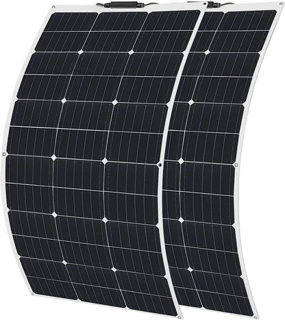 Wuzeck Flexible Solar Panel 12v/24v Starter Kit, 1-5pcs 100w Monocrystalline Solar Panel,off Grid Power For Rvs Boat Caravan by 54Grid - Renewable Energy Store
