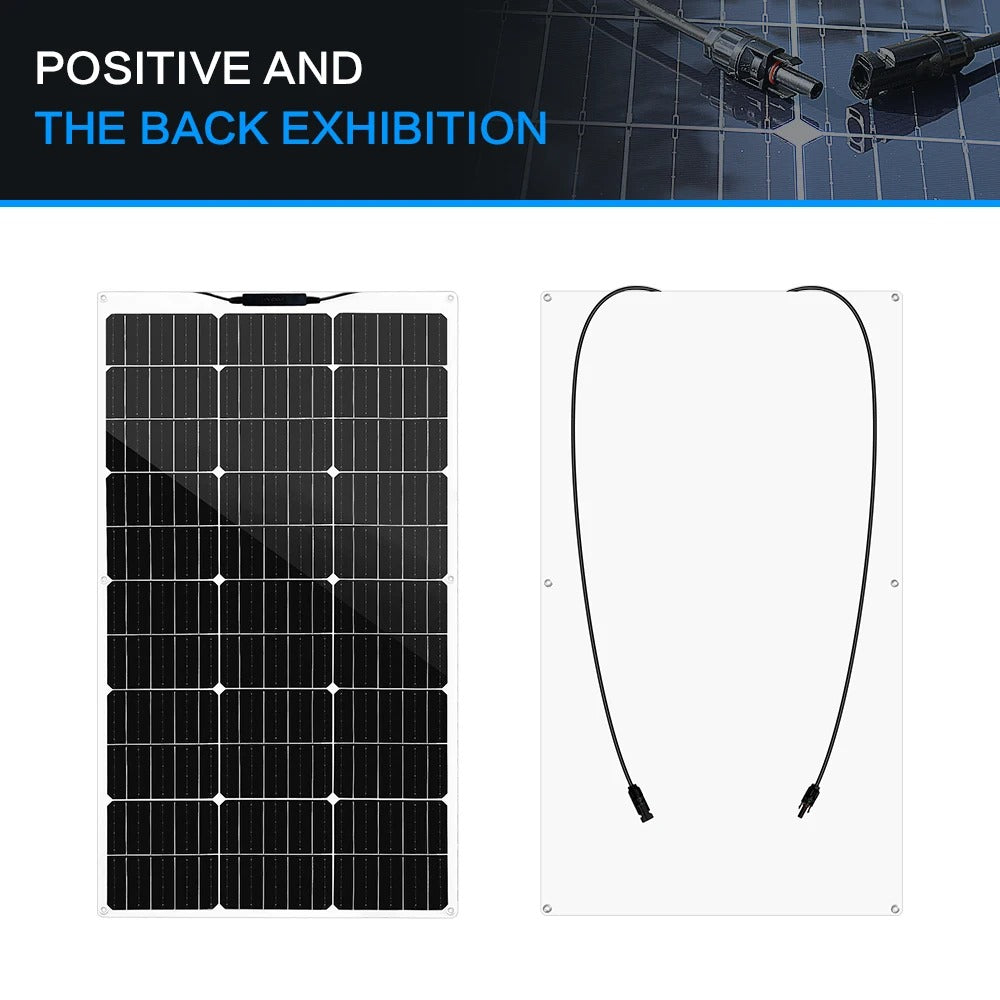 Wuzeck Flexible Solar Panel 500w 400w 300w 200w 100w Mono Solar Pate 18v Photovoltaic Module Off Grid Power For Rvs Boat Caravan by 54Grid - Renewable Energy Store