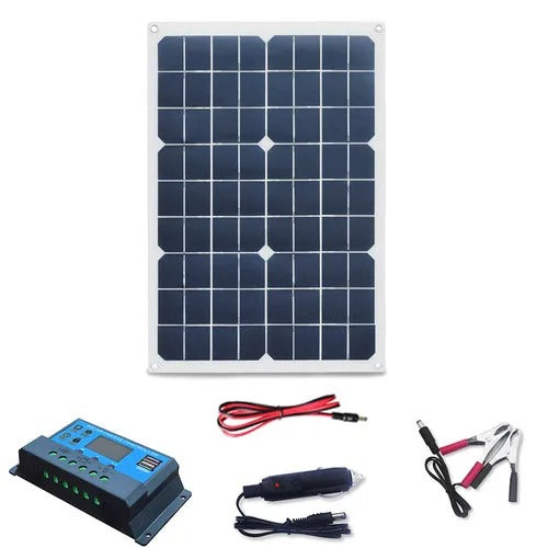 Wuzeck 20w Solar Panel Kit Phone Charger 12v Photovoltaic Portable Solar Panel Module 18v 5v Usb Solar Generator Power by 54Grid - Renewable Energy Store