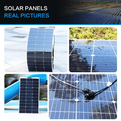 Wuzeck Flexible Solar Panel 100w Mono Solar Cell 18v Photovoltaic Module 12v Solar Battery Off Grid Power For Rvs Boat Caravan by 54Grid - Renewable Energy Store