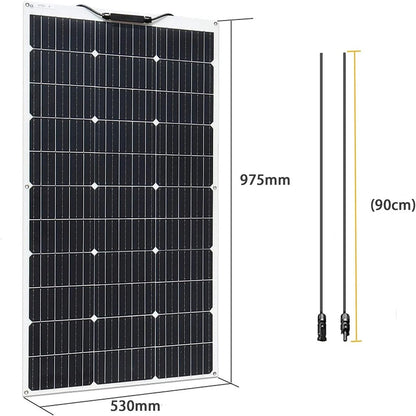 Wuzeck Flexible Solar Panel 100w Mono Solar Cell 18v Photovoltaic Module 12v Solar Battery Off Grid Power For Rvs Boat Caravan by 54Grid - Renewable Energy Store