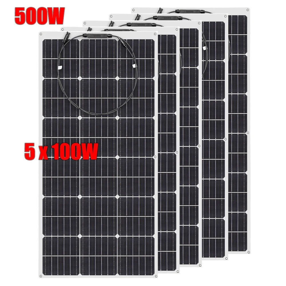 Wuzeck Flexible Solar Panels 1-10pcs 100w Mono Solar Panel Cells 200w 300w 400w - 1000w Power For 12v Battery Rvs Boat Home Car by 54Grid - Renewable Energy Store