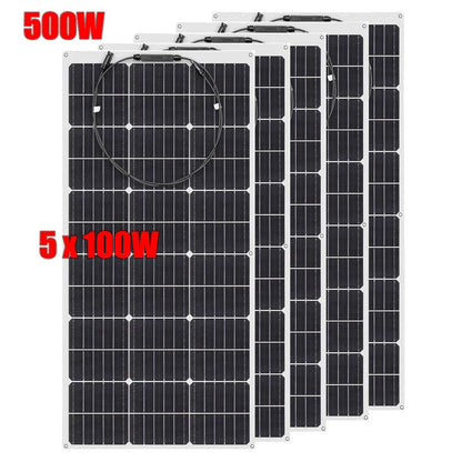Wuzeck Flexible Solar Panels 1-10pcs 100w Mono Solar Panel Cells 200w 300w 400w - 1000w Power For 12v Battery Rvs Boat Home Car by 54Grid - Renewable Energy Store