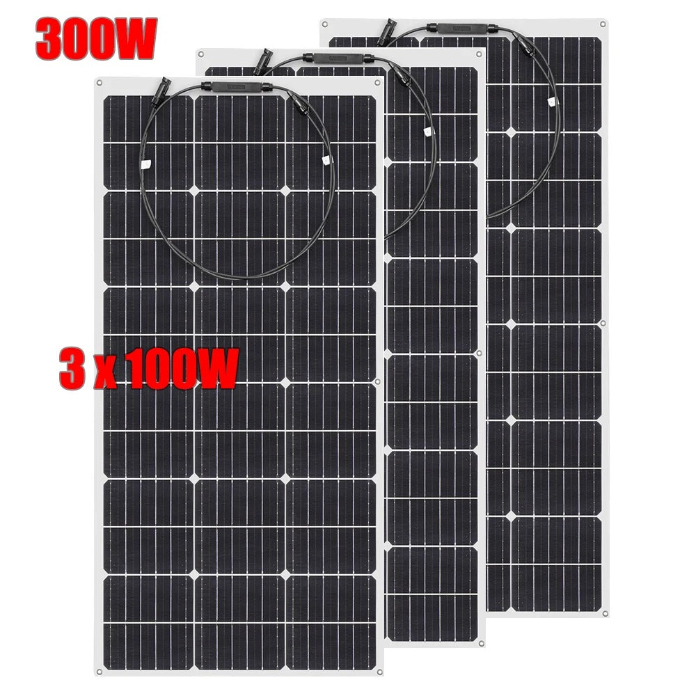 Wuzeck Flexible Solar Panels 1-10pcs 100w Mono Solar Panel Cells 200w 300w 400w - 1000w Power For 12v Battery Rvs Boat Home Car by 54Grid - Renewable Energy Store