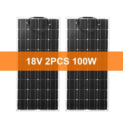 Solar Panel Flexible 100/200/300/1000 W 18V  Monocrystalline Car Battery 2PCS 18V9 - 54Grid - Renewable Energy Store