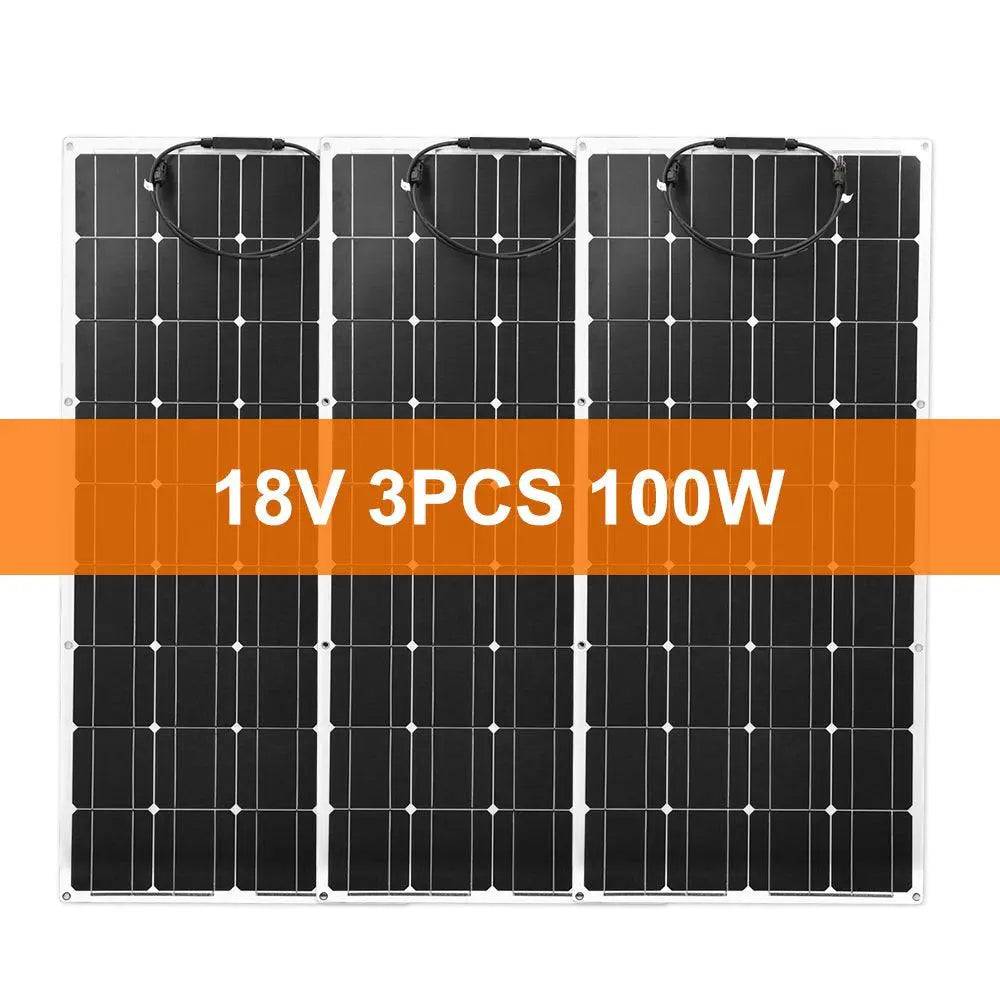 Solar Panel Flexible 100/200/300/1000 W 18V  Monocrystalline Car Battery 2PCS 18V9 - 54Grid - Renewable Energy Store