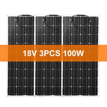Solar Panel Flexible 100/200/300/1000 W 18V  Monocrystalline Car Battery 2PCS 18V9 - 54Grid - Renewable Energy Store