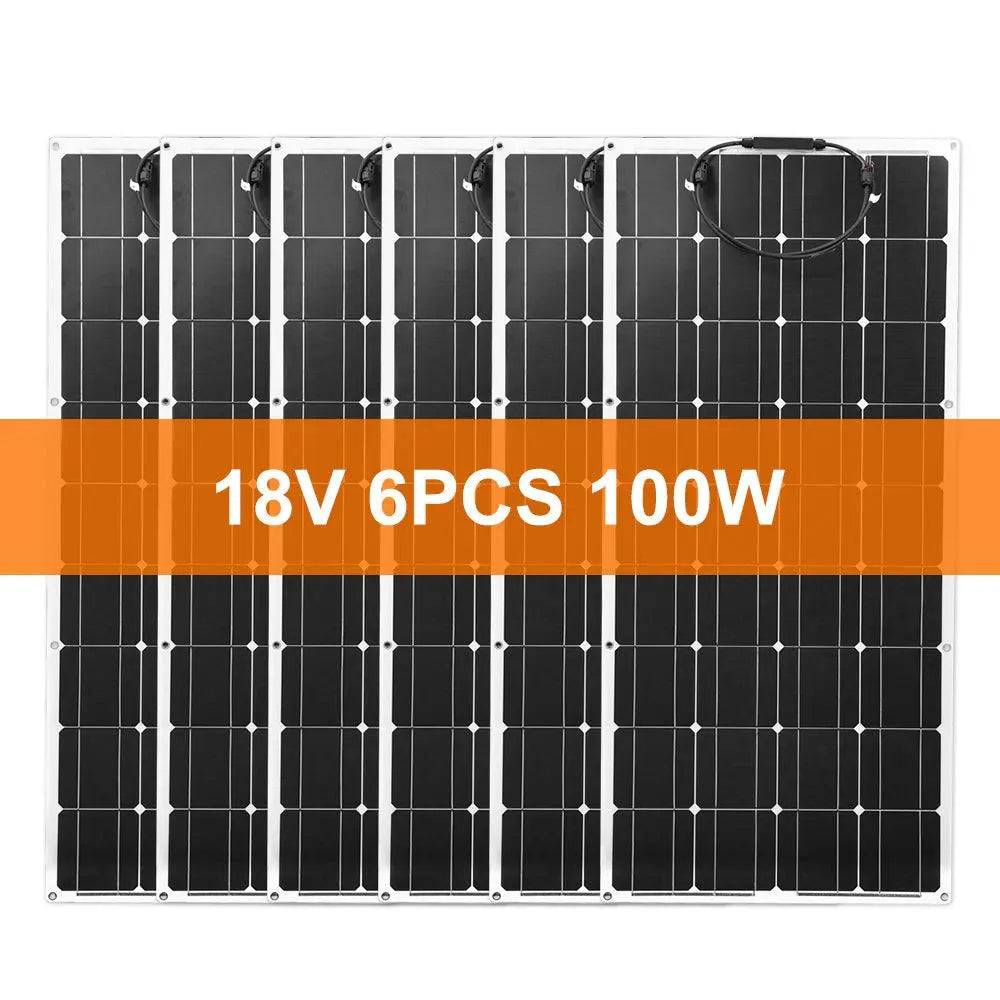 Solar Panel Flexible 100/200/300/1000 W 18V  Monocrystalline Car Battery 2PCS 18V9 - 54Grid - Renewable Energy Store