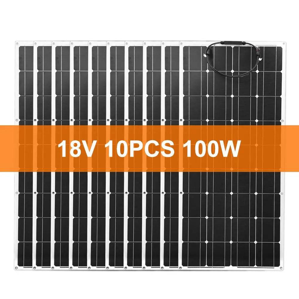 Solar Panel Flexible 100/200/300/1000 W 18V  Monocrystalline Car Battery 2PCS 18V9 - 54Grid - Renewable Energy Store